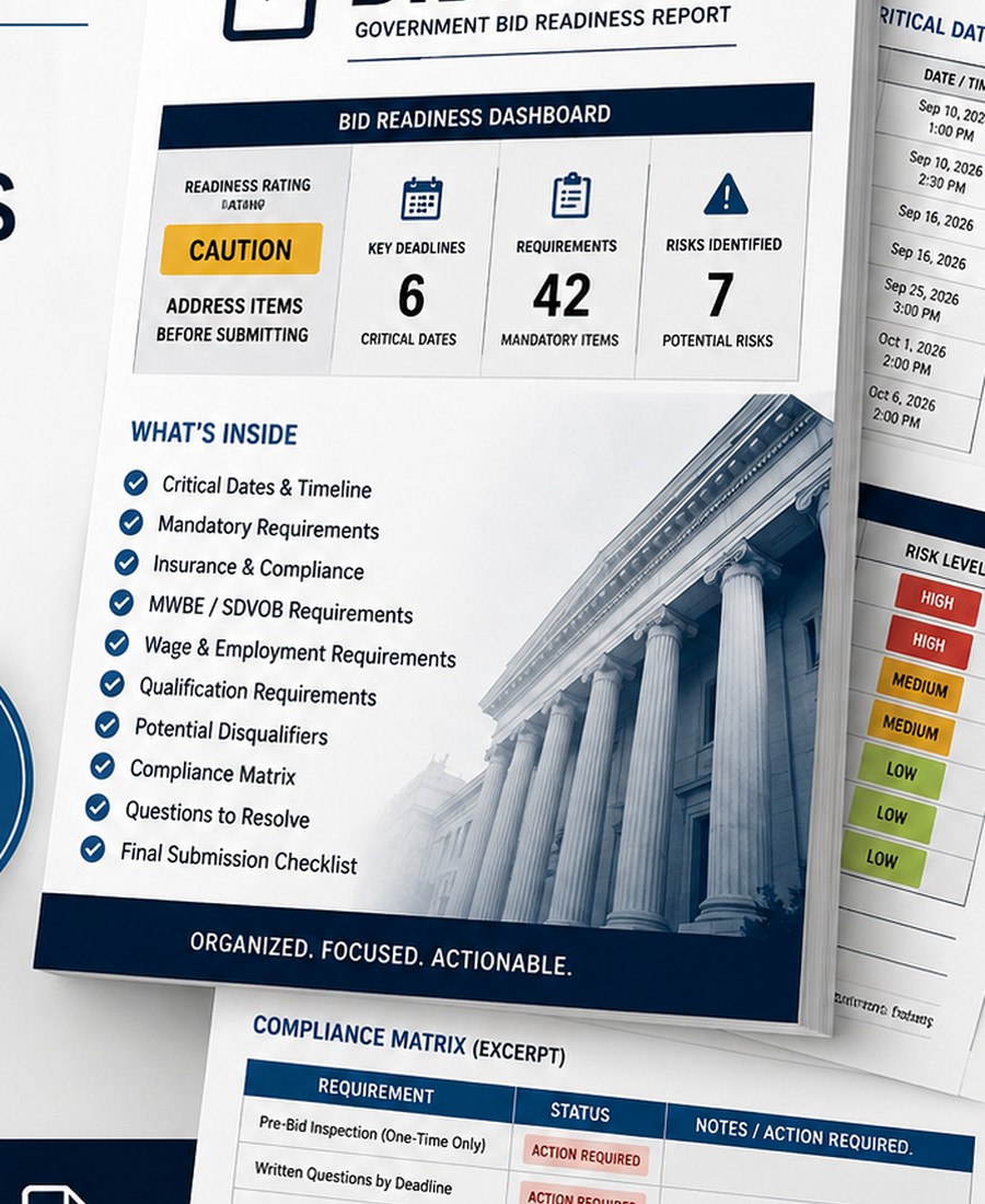 BidInBrief report pages